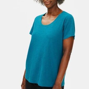 Eileen Fisher Organic Cotton T Shirt XS Teal